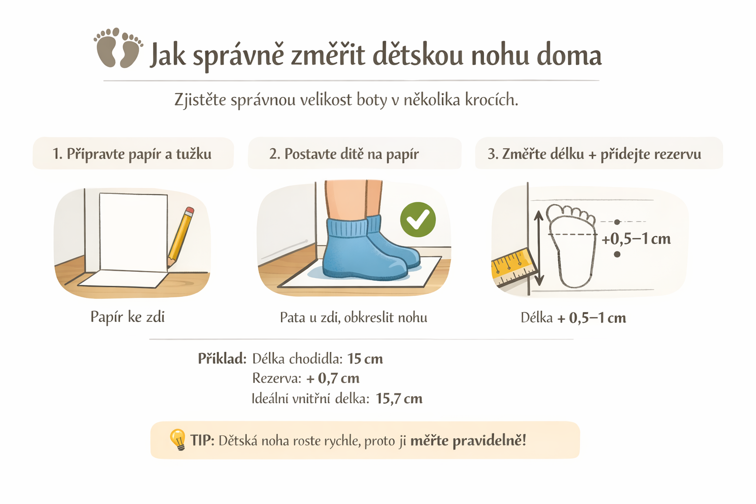 Jak správně změřit dětskou nohu a vybrat velikost holínek IGOR