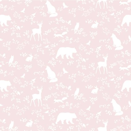 tapeta forest animals pink tapety dla dzieci
