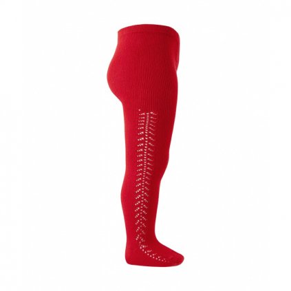 side openwork warm tights red