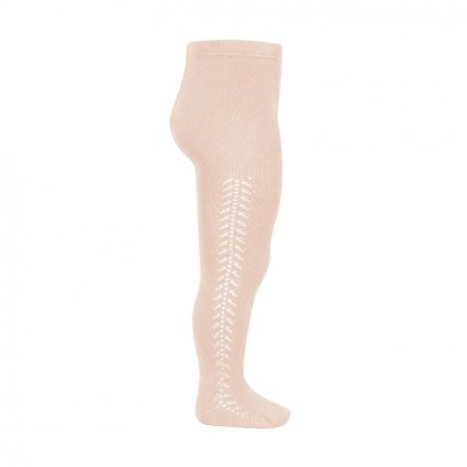 side openwork warm tights nude