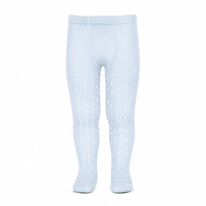 perle openwork tights lateral spike baby blue