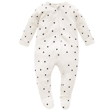 Q9188 Pinokio Tres Bien Overal na zip Ecru Dots vel 56