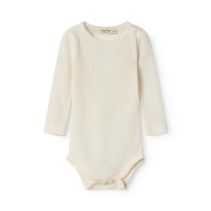 MarMar baby wool bodysuit with details 661-04-0151  MERINO WOOL