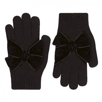 guantes con lazo grande de terciopelo negro