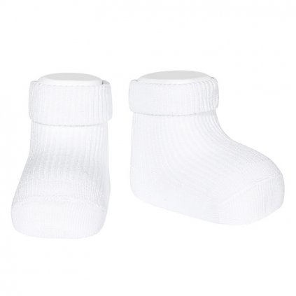 ankle socks with double cuff white