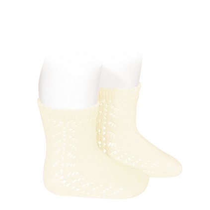 baby side openwork warm cotton socks beige