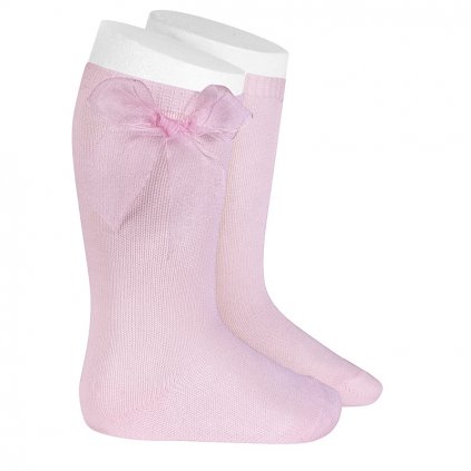 knee high socks tulle bow pink