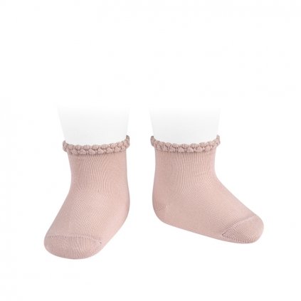 pattern cuff short socks old rose