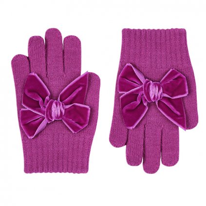 gloves with giant velvet bow petunia
