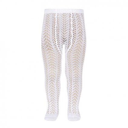 perle openwork tights white