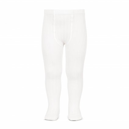 wide rib basic tights white