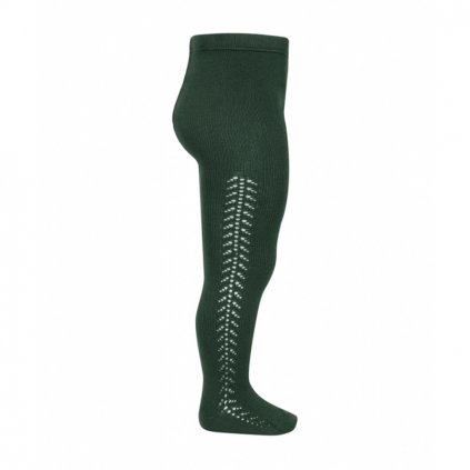 side openwork warm tights bottle green (1)