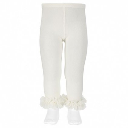 leggings tulle ruffles ankles cream 2