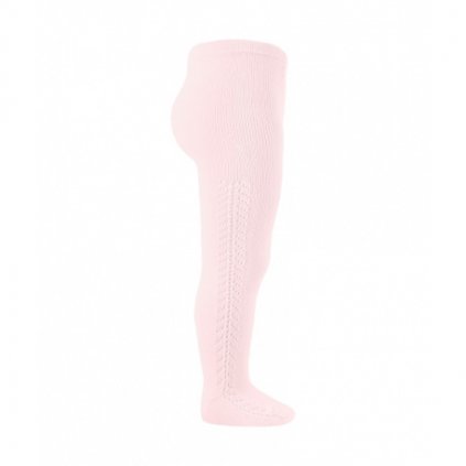 side openwork warm tights pink