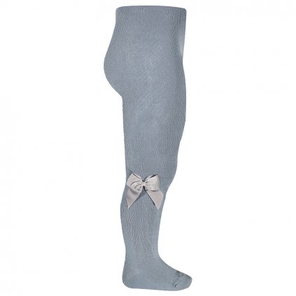 tights with side grossgrain bow steel