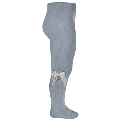 tights with side grossgrain bow steel