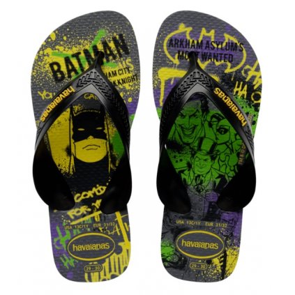 Havaianas chlapecké žabky Marvel Batman 4130302 6808 Steel Grey/Black  Marvel Batman