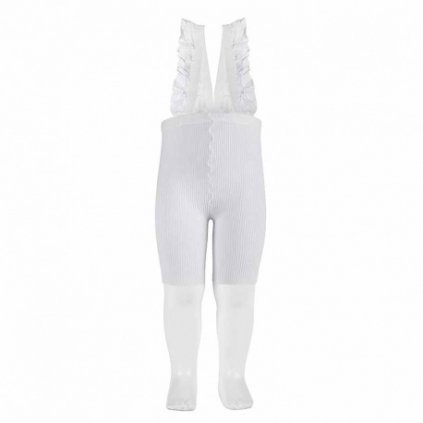 baby cycling leggings with elastic suspenders white