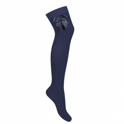 over the knee with grossgrain bow navy blue