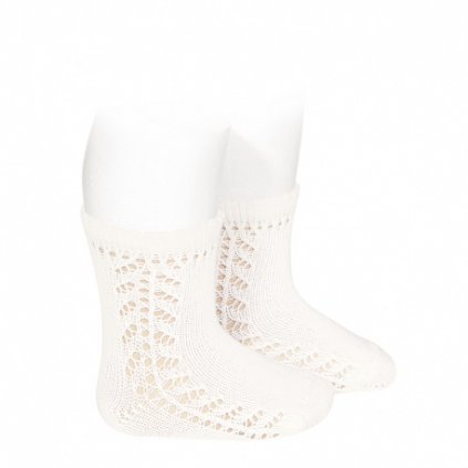 baby side openwork short socks cream