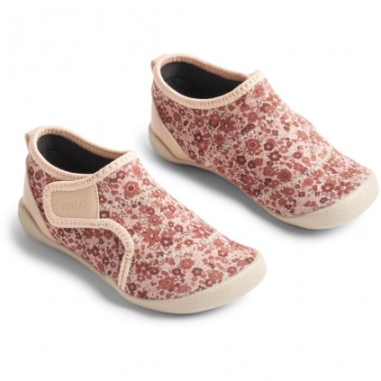 Wheat kids' neoprene beach shoes Shawn Beach 422 - red flower meadow  Neopren