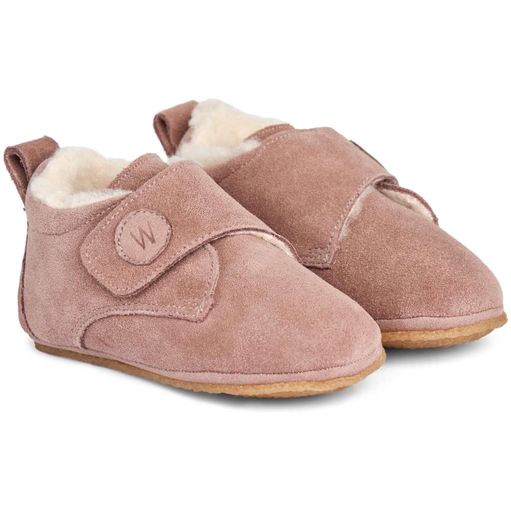 Wheat dětské kožené capáčky s vlněnou podšívkou Taj 305i - 2163 dusty rouge
