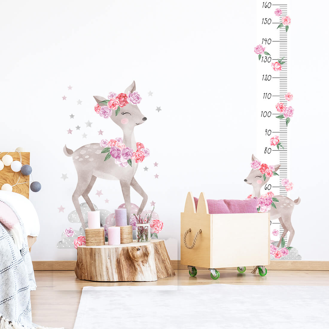 Levně Pastelowe Love Pastelowe Love® samolepka na zeď metr růžový srnec Samolepka 35 x 145 cm