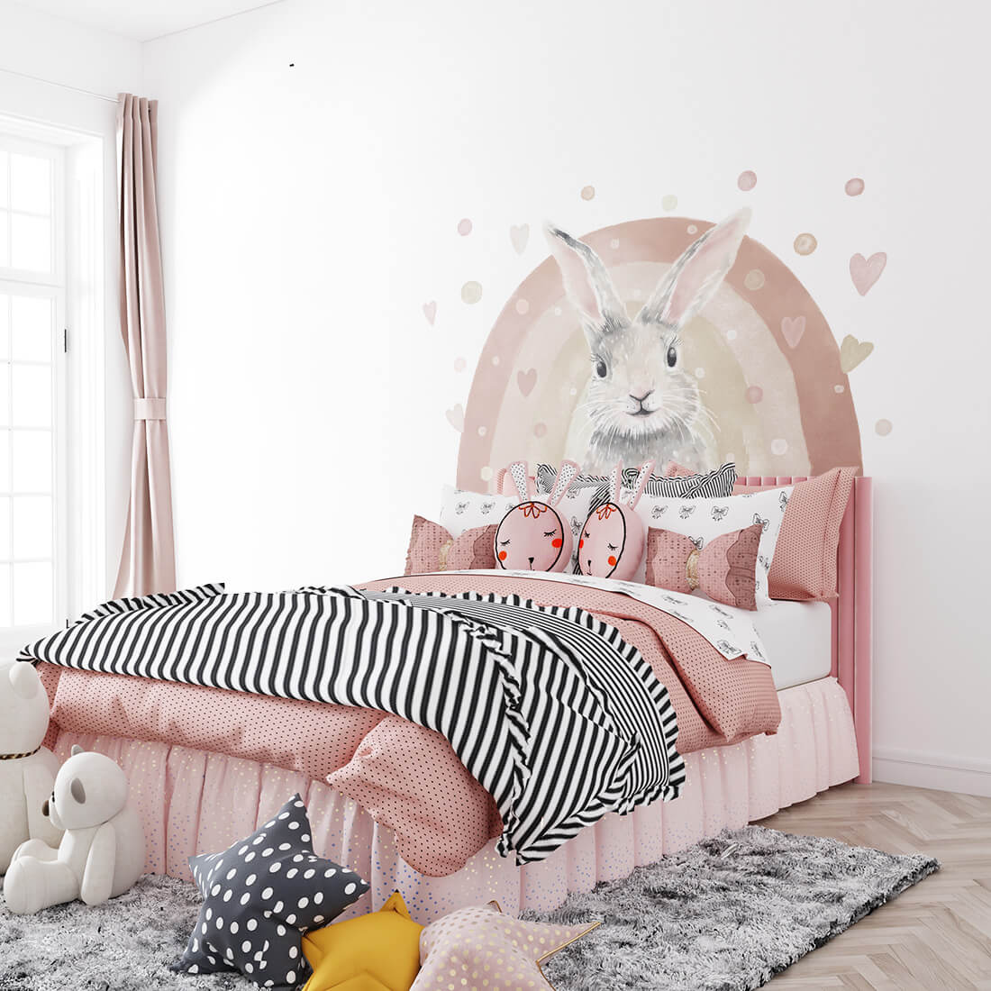Levně Pastelowe Love Pastelowe Love® samolepka na zeď králíček Samolepka 85 x 119 cm