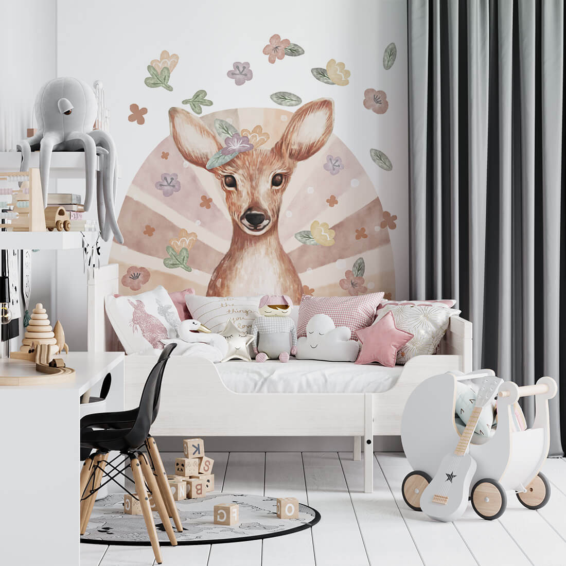 Levně Pastelowe Love Pastelowe Love® samolepka na zeď srnec Samolepka 85 x 119 cm