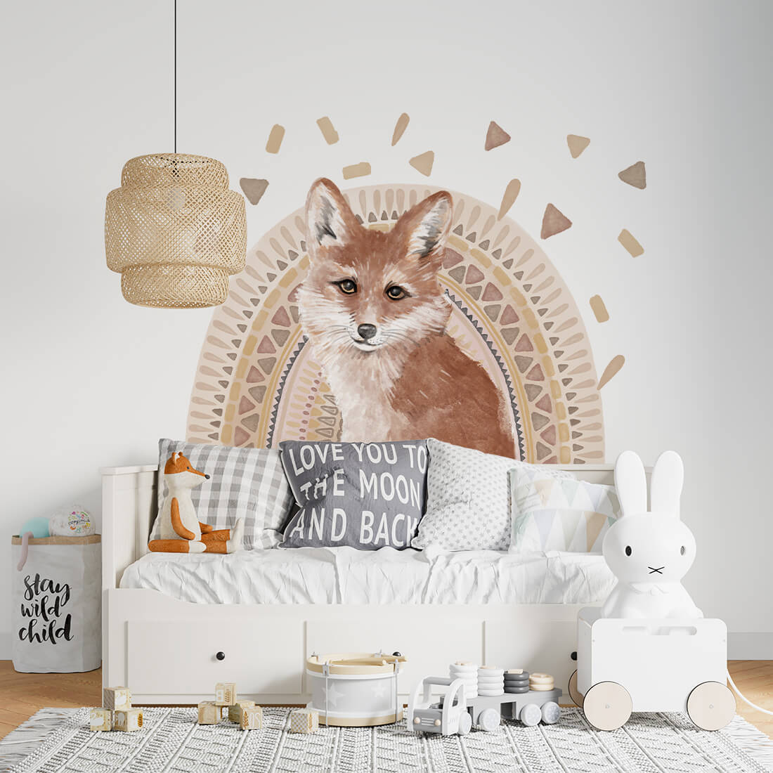 Levně Pastelowe Love Pastelowe Love® samolepka na zeď liška Samolepka 83 x 119 cm