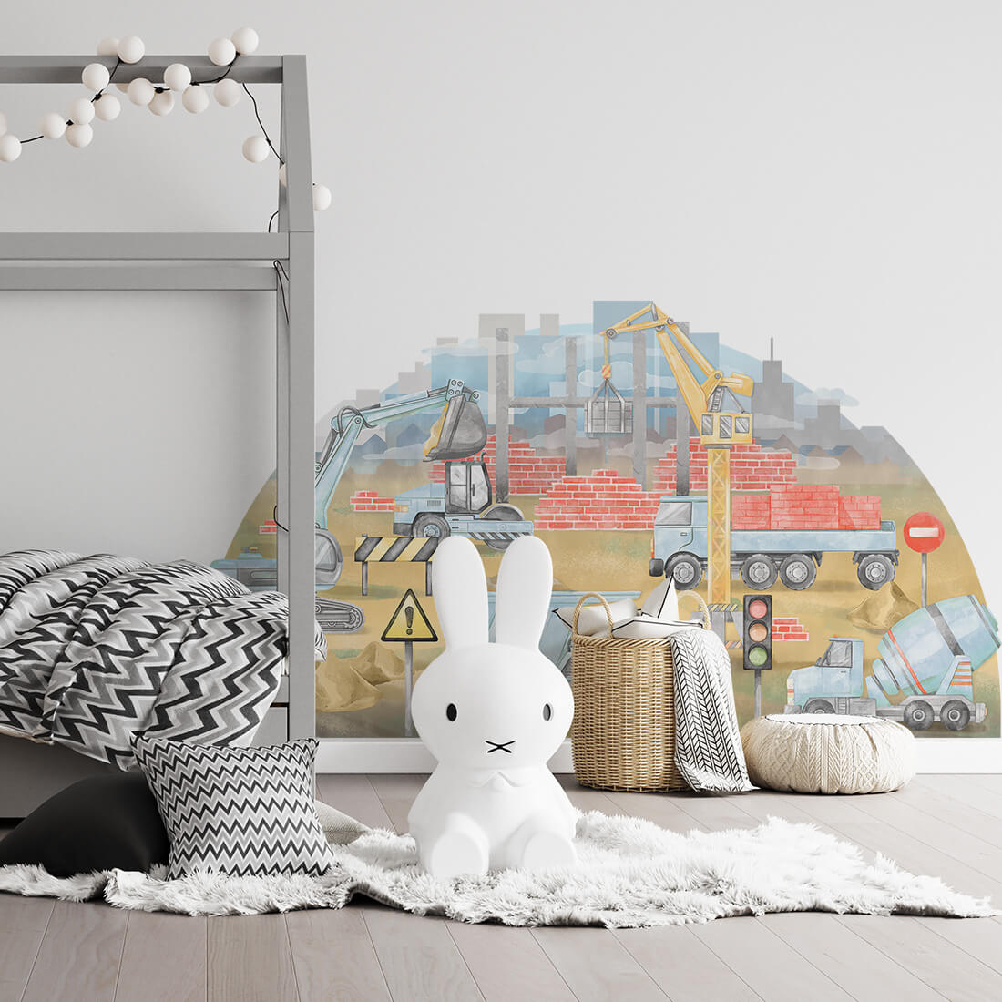 Levně Pastelowe Love Pastelowe Love® samolepka na zeď staveniště modrá Samolepka 150 x 81 cm