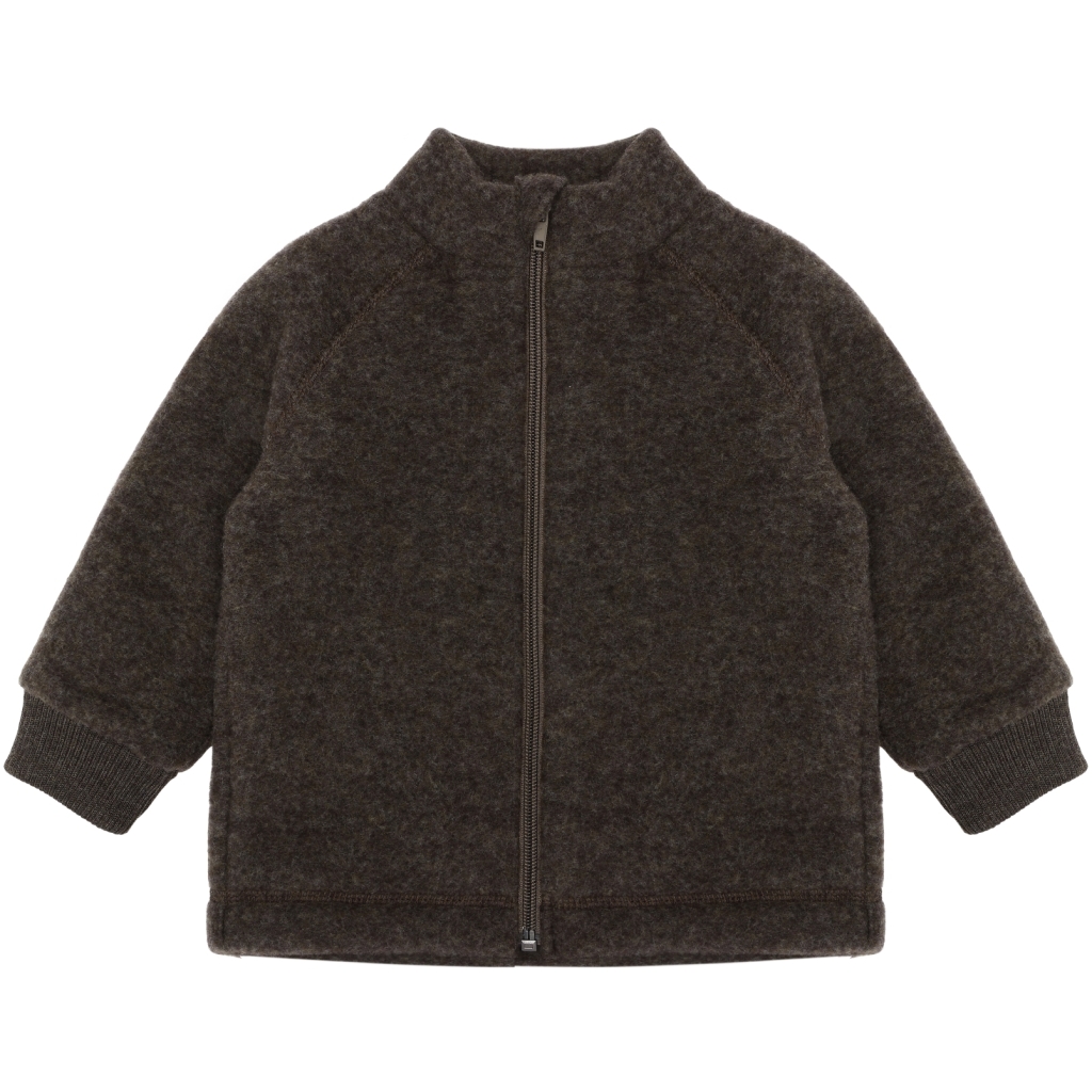 Levně Mikk-Line dětská vlněná merino mikina 50002 - Dark Brown