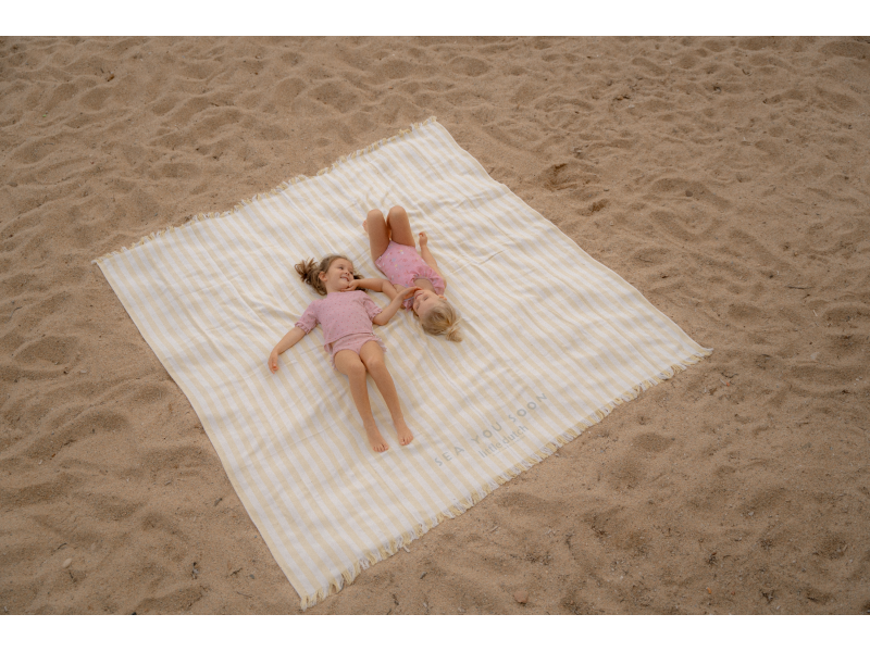 Levně LITTLE DUTCH plážová osuška 200X200 CM BEACH SUNNY YELLOW