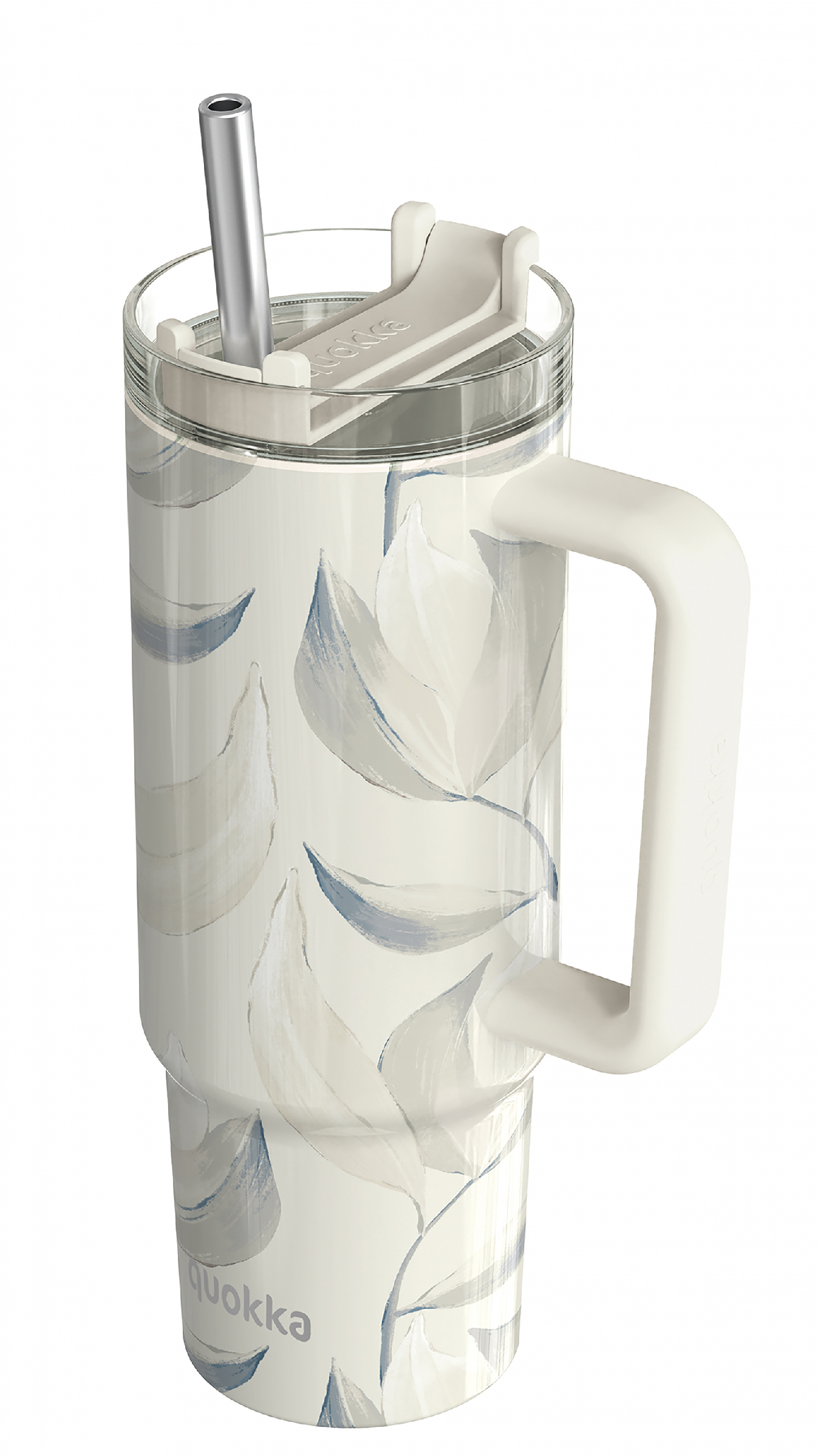 Levně Quokka Nerezový termohrnek s brčkem Stream cotton 1200 ml TERMO