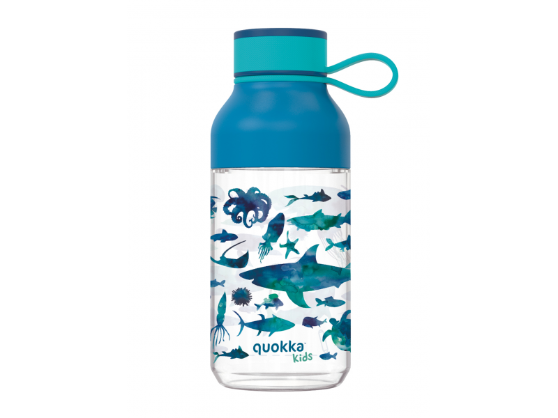 Levně QUOKKA plastová láhev ICE KIDS S POUTKEM SEA ANIMALS 430 ML TERMO