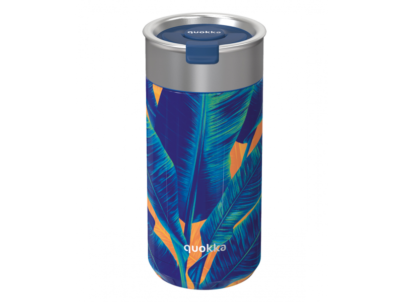 Levně QUOKKA nerezový termohrnek se sítkem BOOST BLUE JUNGLE 400 ML TERMO