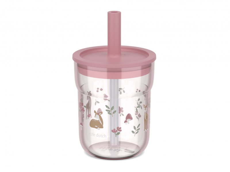 Levně LITTLE DUTCH Kelímek s brčkem 250 ml Fairy Garden TERMO