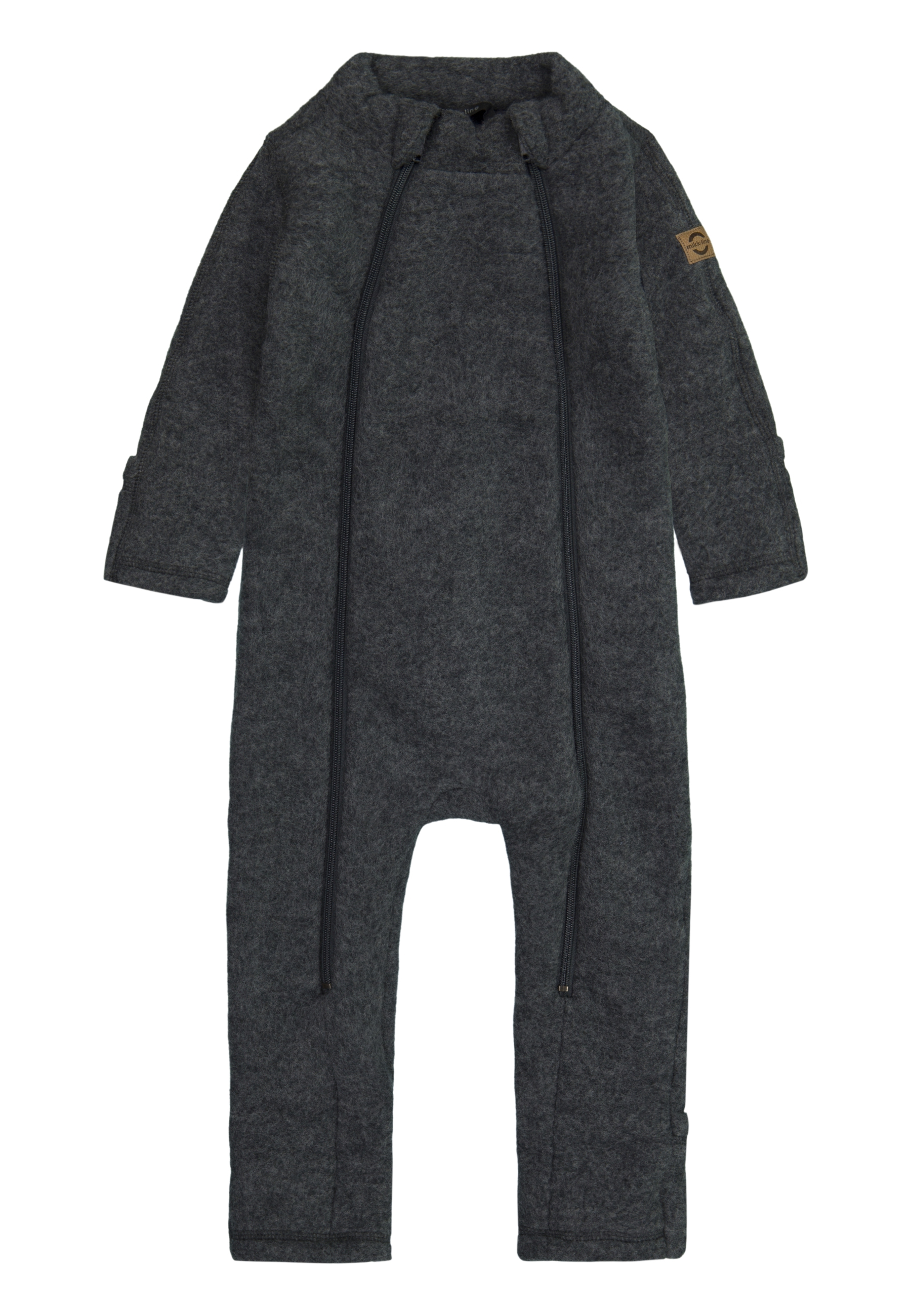 Levně Mikk-Line kojenecký vlněný merino overal Anthracite Melange 21005