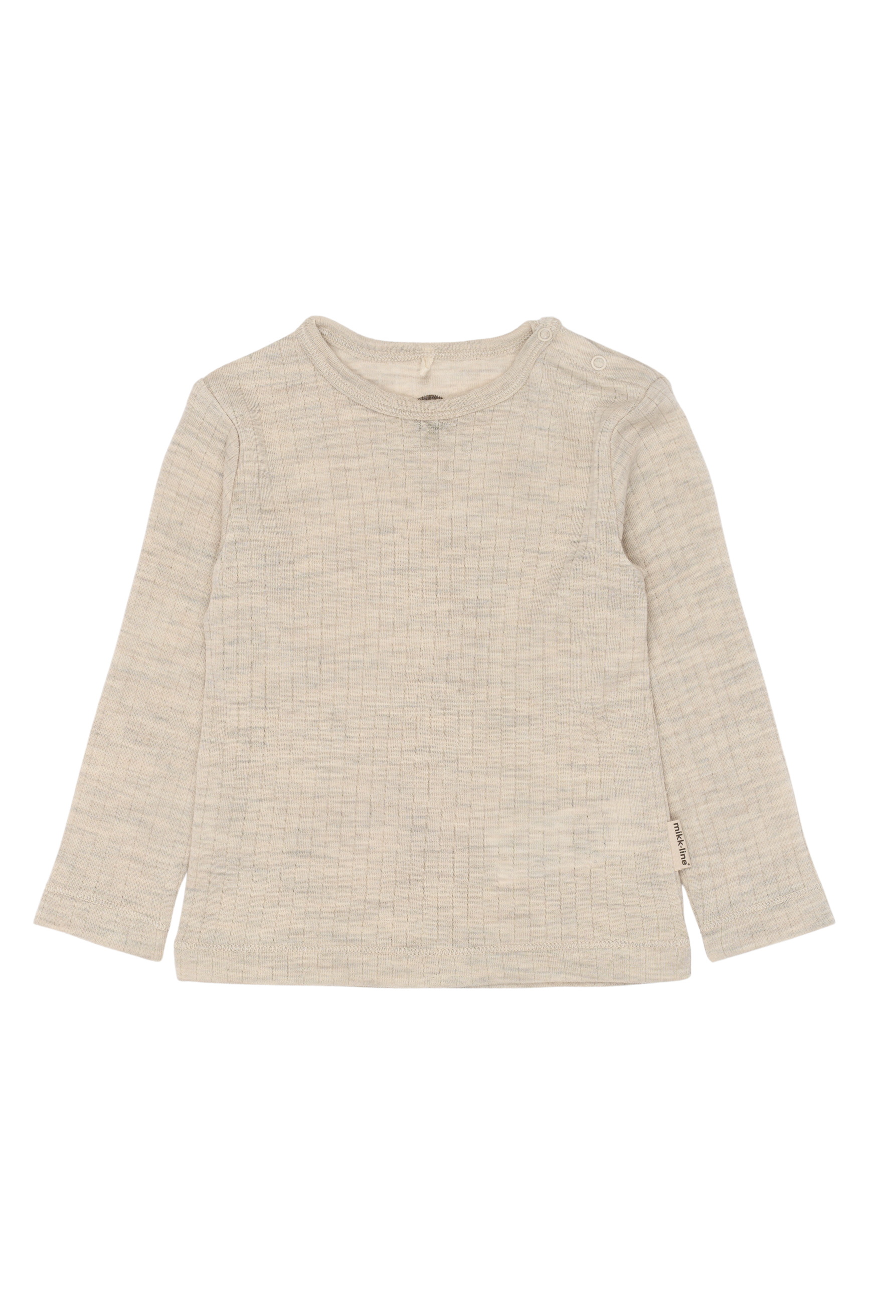Levně Mikk-Line Mikk - line dětské vlněné tričko s dlouhým rukávem 6019 - Melange OffWhite