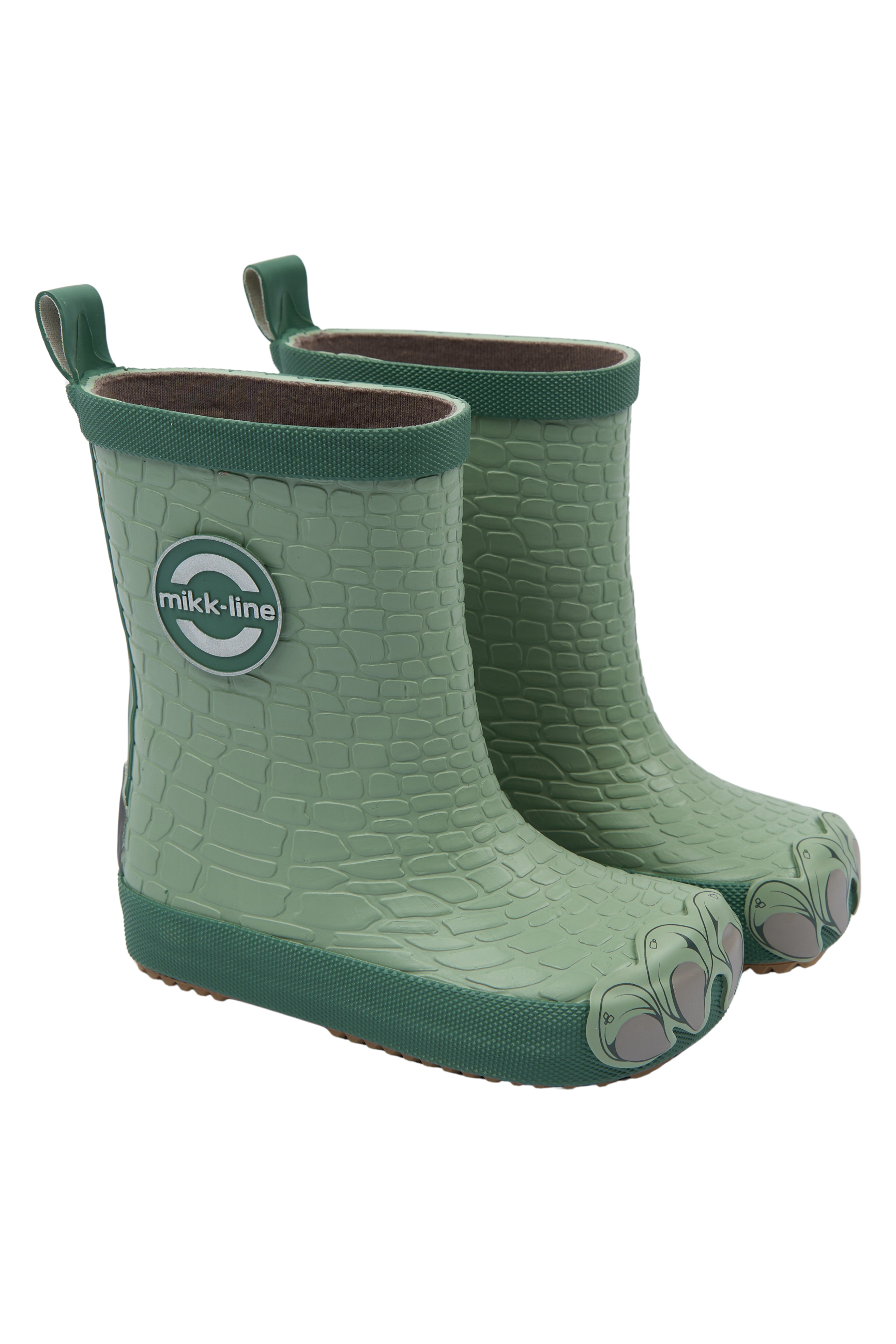 Mikk-Line dětské barefoot holínky 38109 Green Milieu