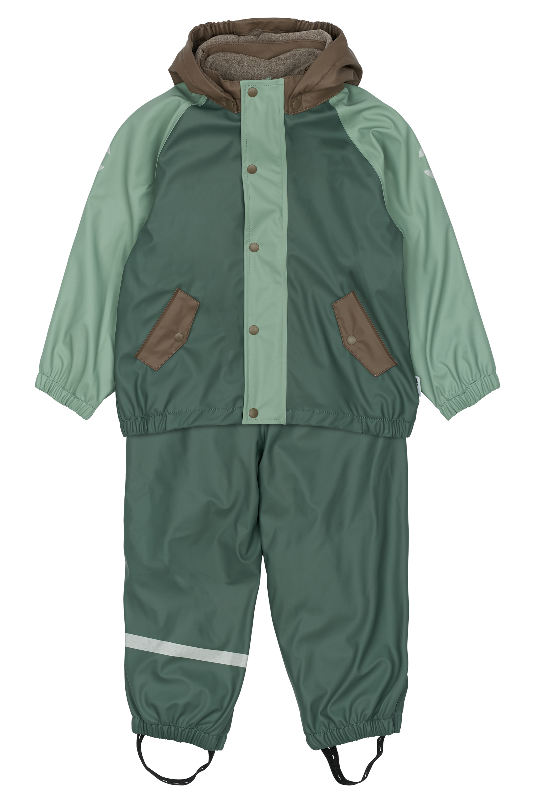 Mikk-Line dětská zateplená nepromokavá souprava do deště 33183 Balsam Green