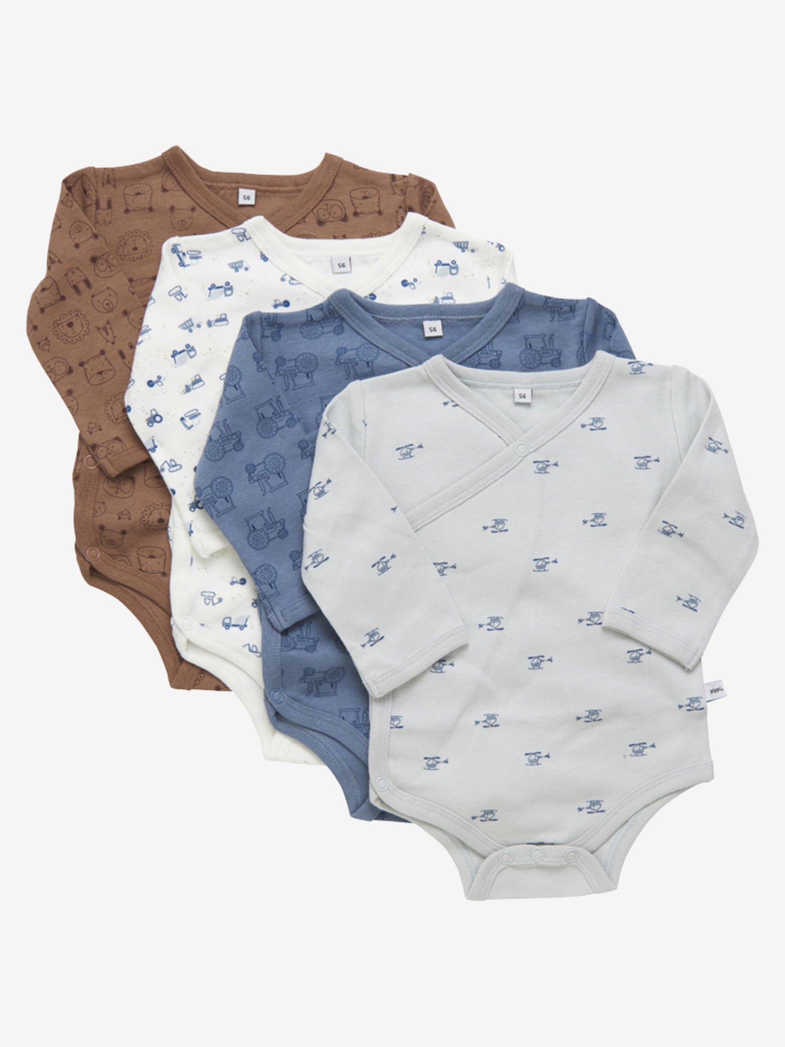 Levně Pippi kojenecké body s dlouhým rukávem OEKO - TEX set 4 ks 4760 - 741
