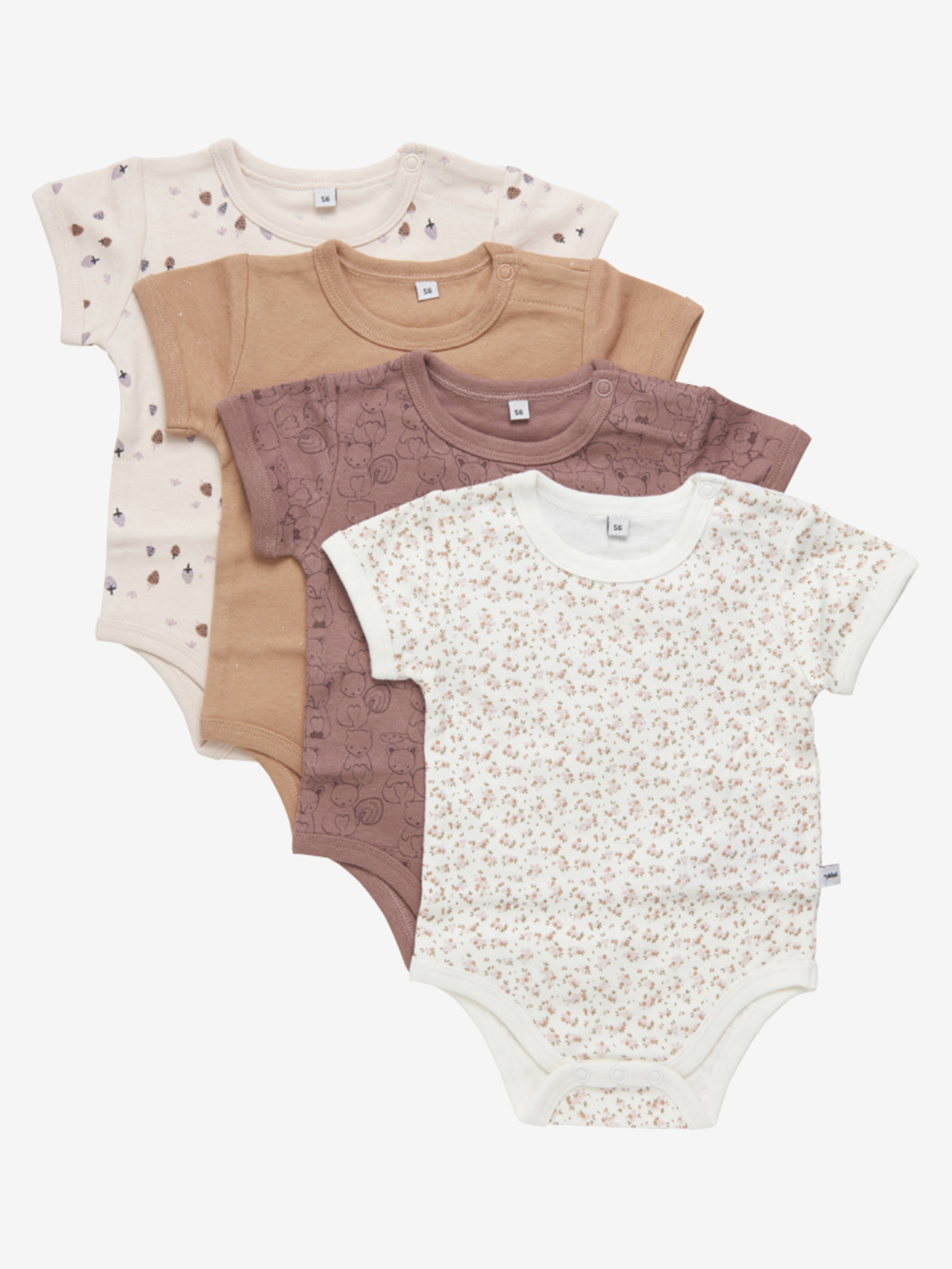 Levně Pippi kojenecké body s krátkým rukávem OEKO - TEX set 4 ks 3820 - 433