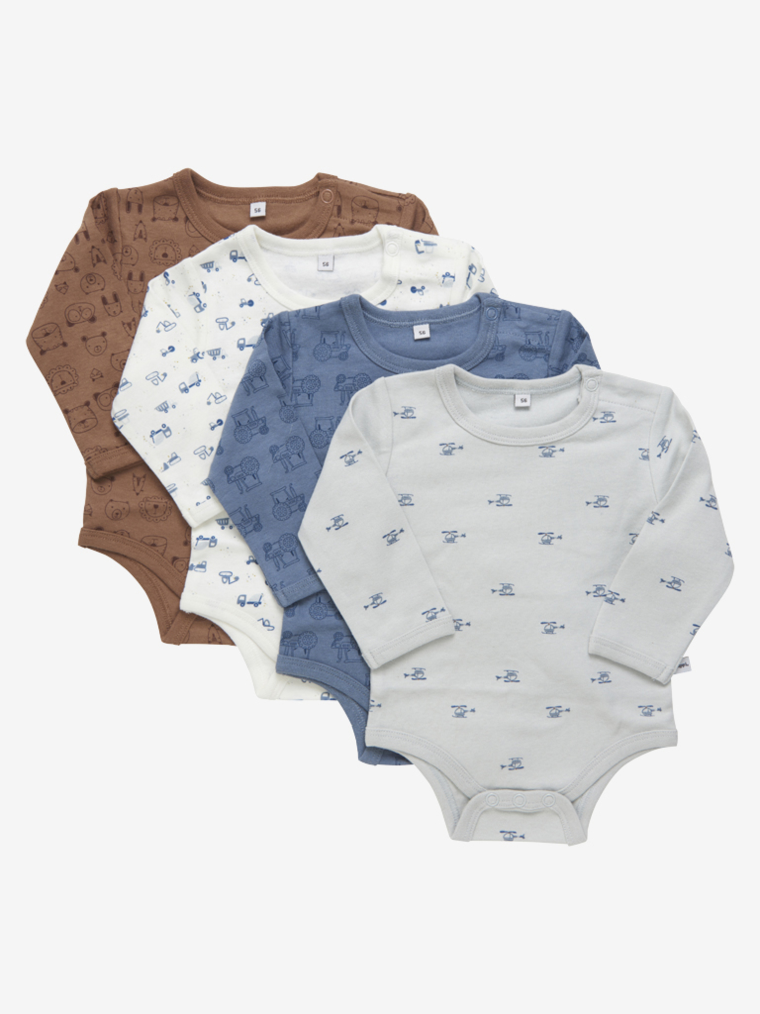 Levně Pippi kojenecké body s dlouhým rukávem OEKO - TEX set 4 ks 3819 - 741