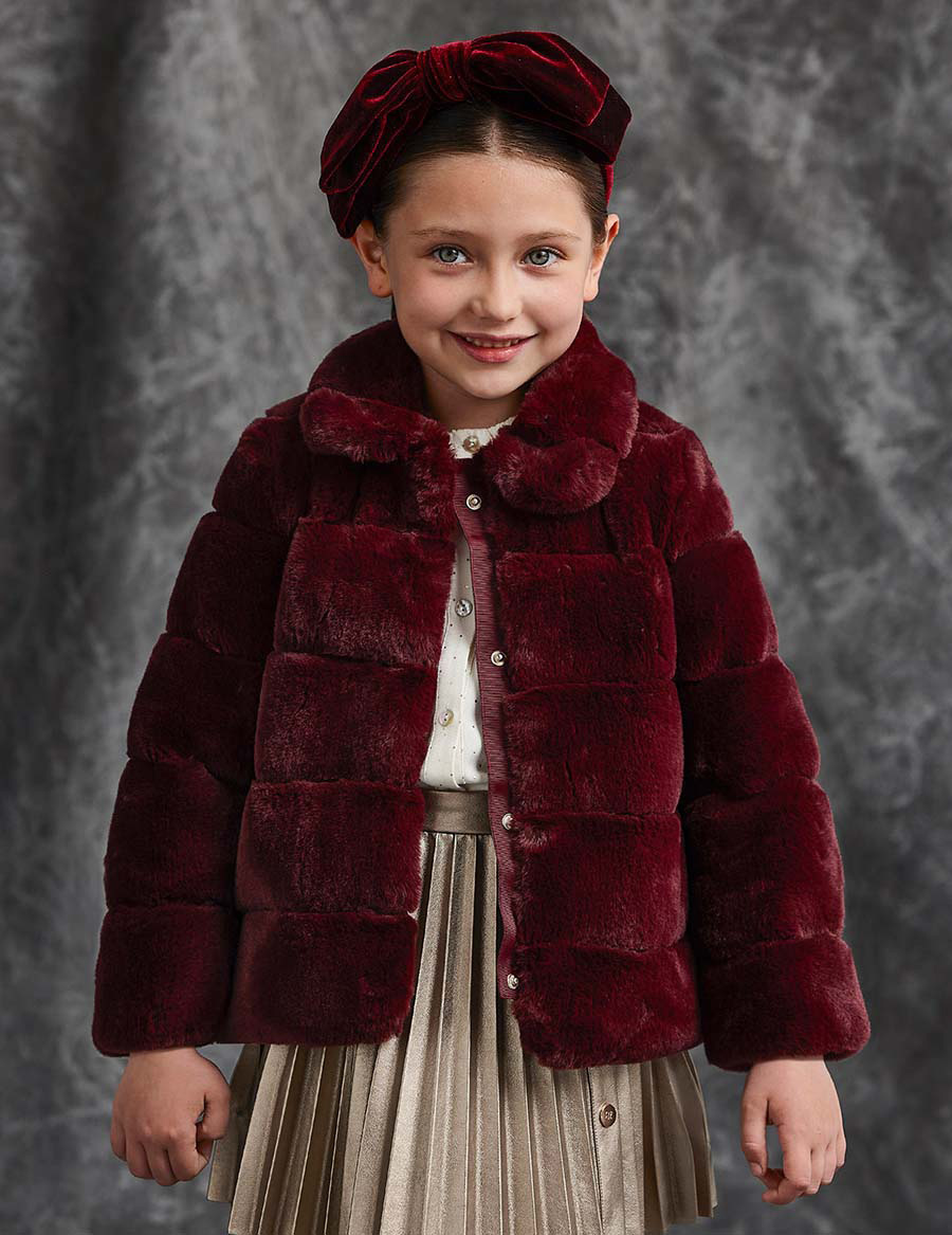 Abel & Lula dívčí kabát s umělou kožešinou 5847 - 029 Velikost: 128