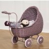 Smallstuff Pink Wicker Pram 51001-10  Ruční výroba