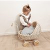 Smallstuff Pink Wicker Pram 51001-10  Ruční výroba