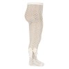 perle openwork tights with bow beige