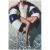 Petites Pommes Sally Inflatable Ring 120 cm - CANNES BLUE  BPA and phthalate free