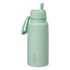 B.box Stainless steel thermal bottle with straw - SPEARMINT  Bezpečné pro potraviny